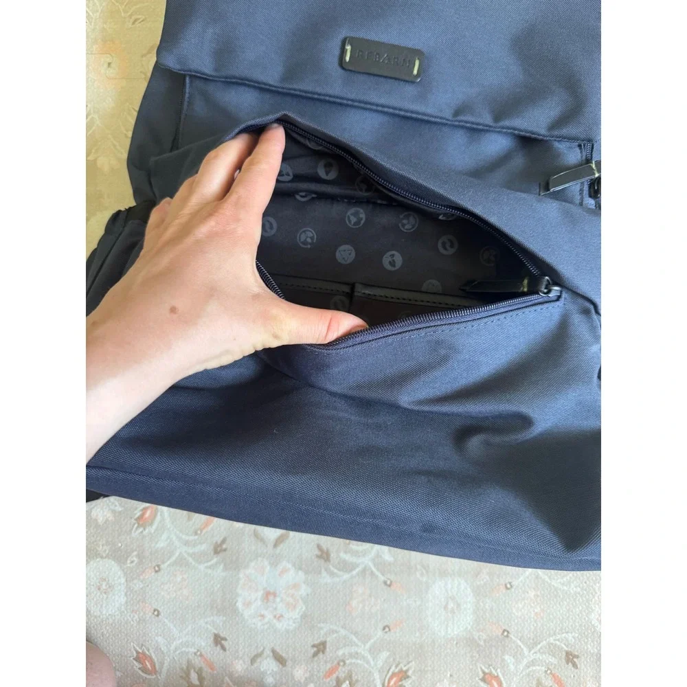 REBORN‎ Sustainable Navy Blue Backpack Recycled Travel Laptop Bag Organizer